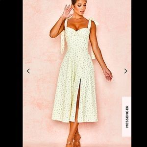 LEMON FLORAL PRINT MIDI SUNDRESS (House of CB)